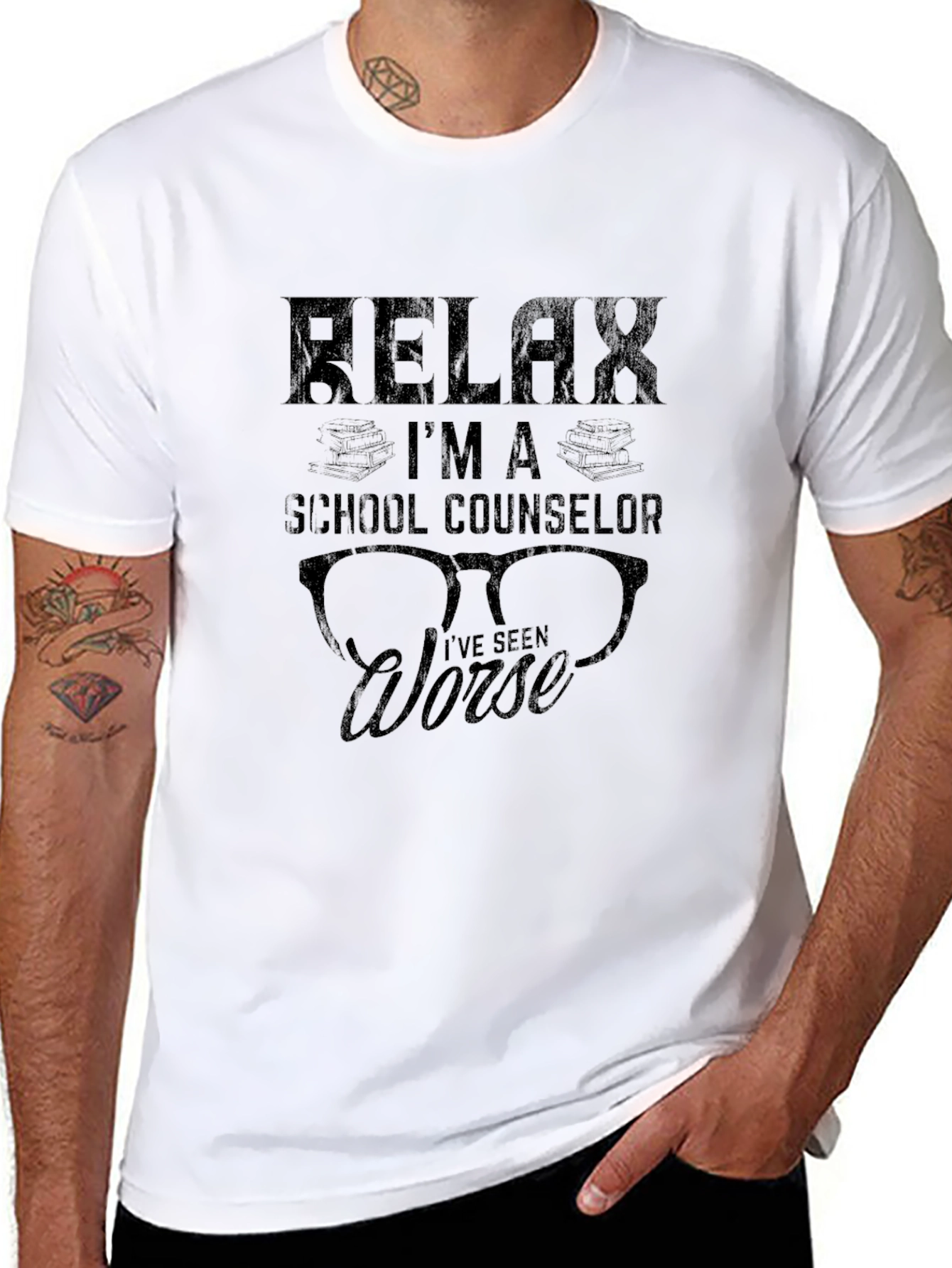 Relax Im a School Counselor Black T-Shirt