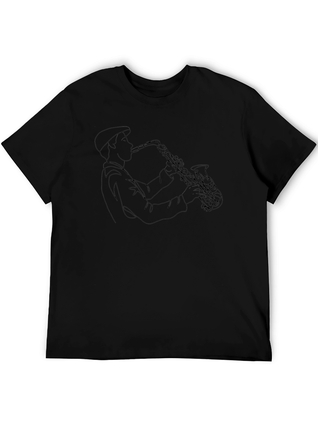 Saxophone Player Graphic Tee - Black T-Shirt