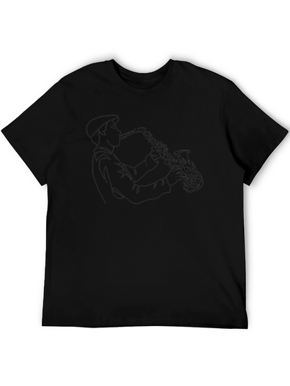 Saxophone Player Graphic Tee - Black T-Shirt