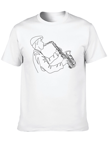 Saxophone Player Graphic Tee - Black T-Shirt