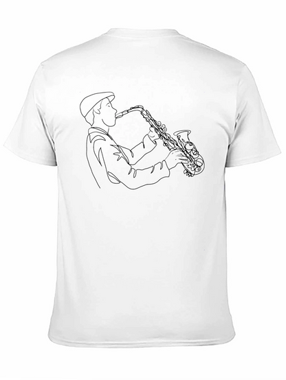Saxophone Player Graphic Tee - Black T-Shirt