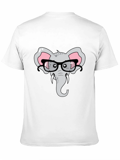 Elephant with Glasses Graphic T-Shirt