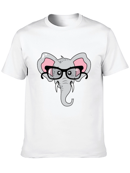 Elephant with Glasses Graphic T-Shirt