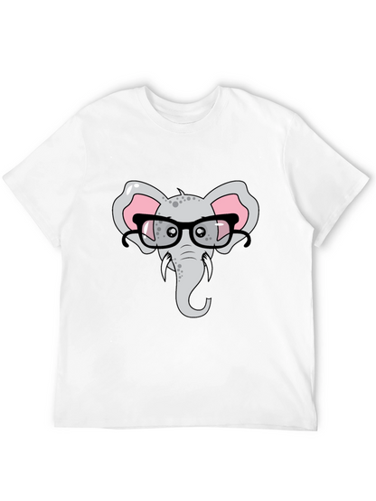 Elephant with Glasses Graphic T-Shirt
