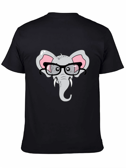 Elephant with Glasses Graphic T-Shirt