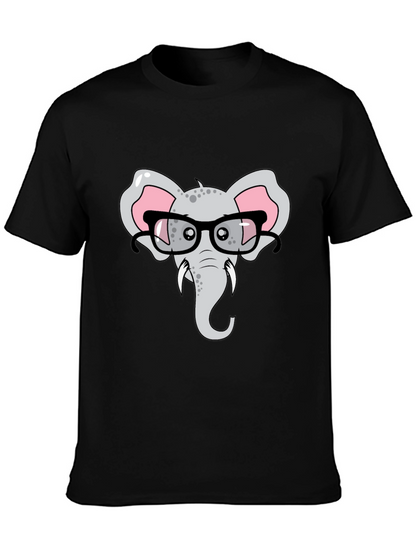 Elephant with Glasses Graphic T-Shirt