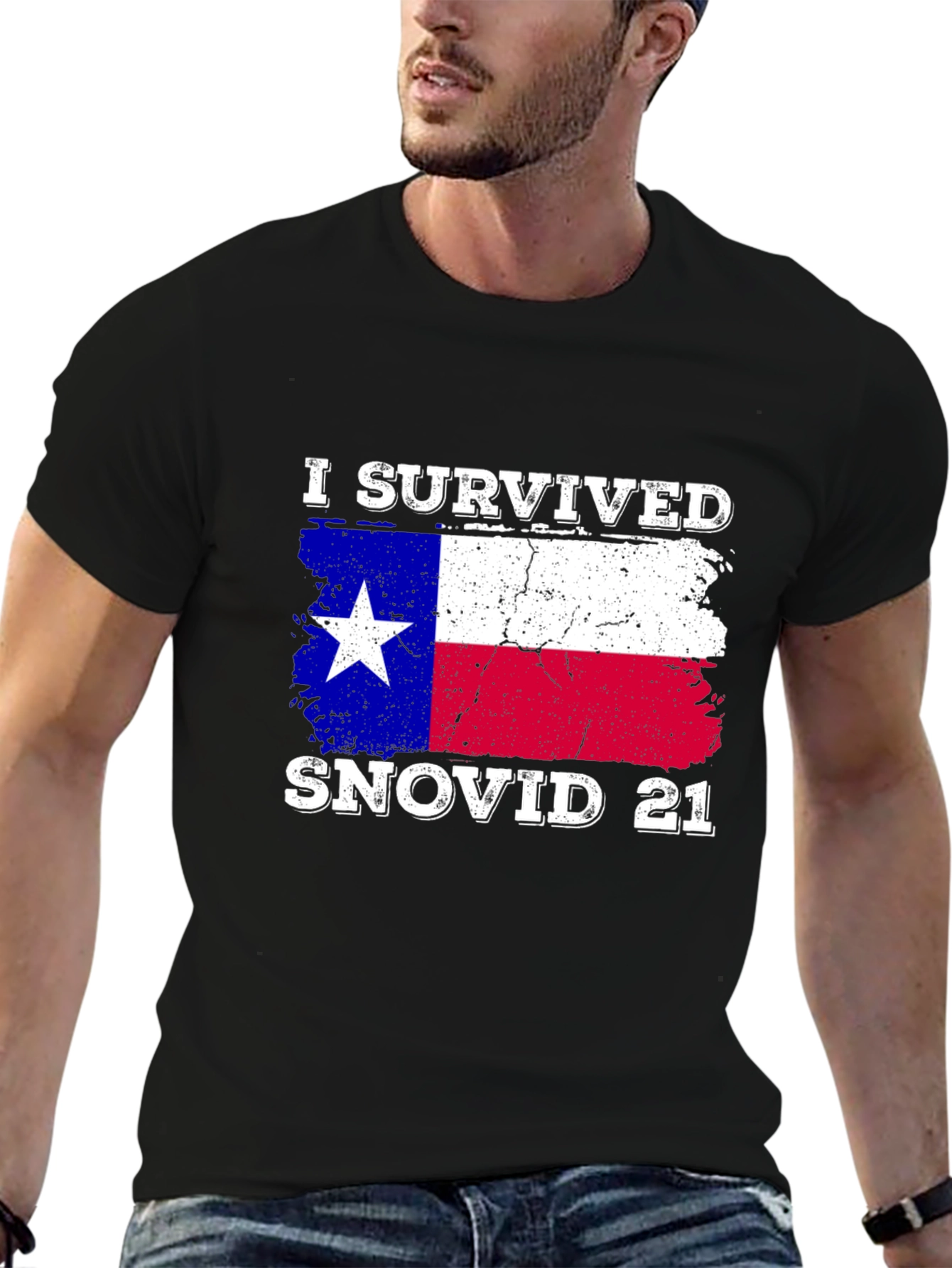 I Survived Snovid 21 Texas Flag T-Shirt