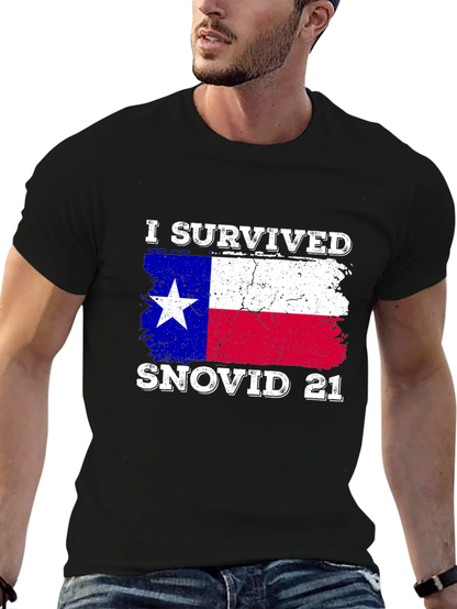 I Survived Snovid 21 Texas Flag T-Shirt