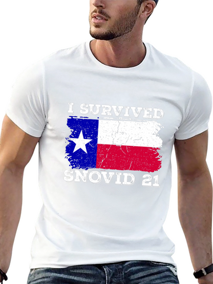 I Survived Snovid 21 Texas Flag T-Shirt
