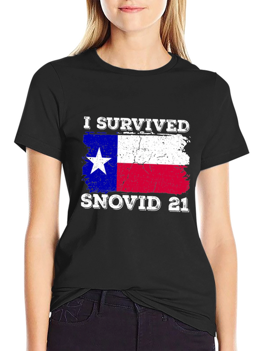 I Survived Snovid 21 Texas Flag T-Shirt