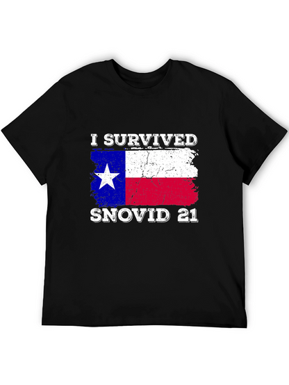 I Survived Snovid 21 Texas Flag T-Shirt