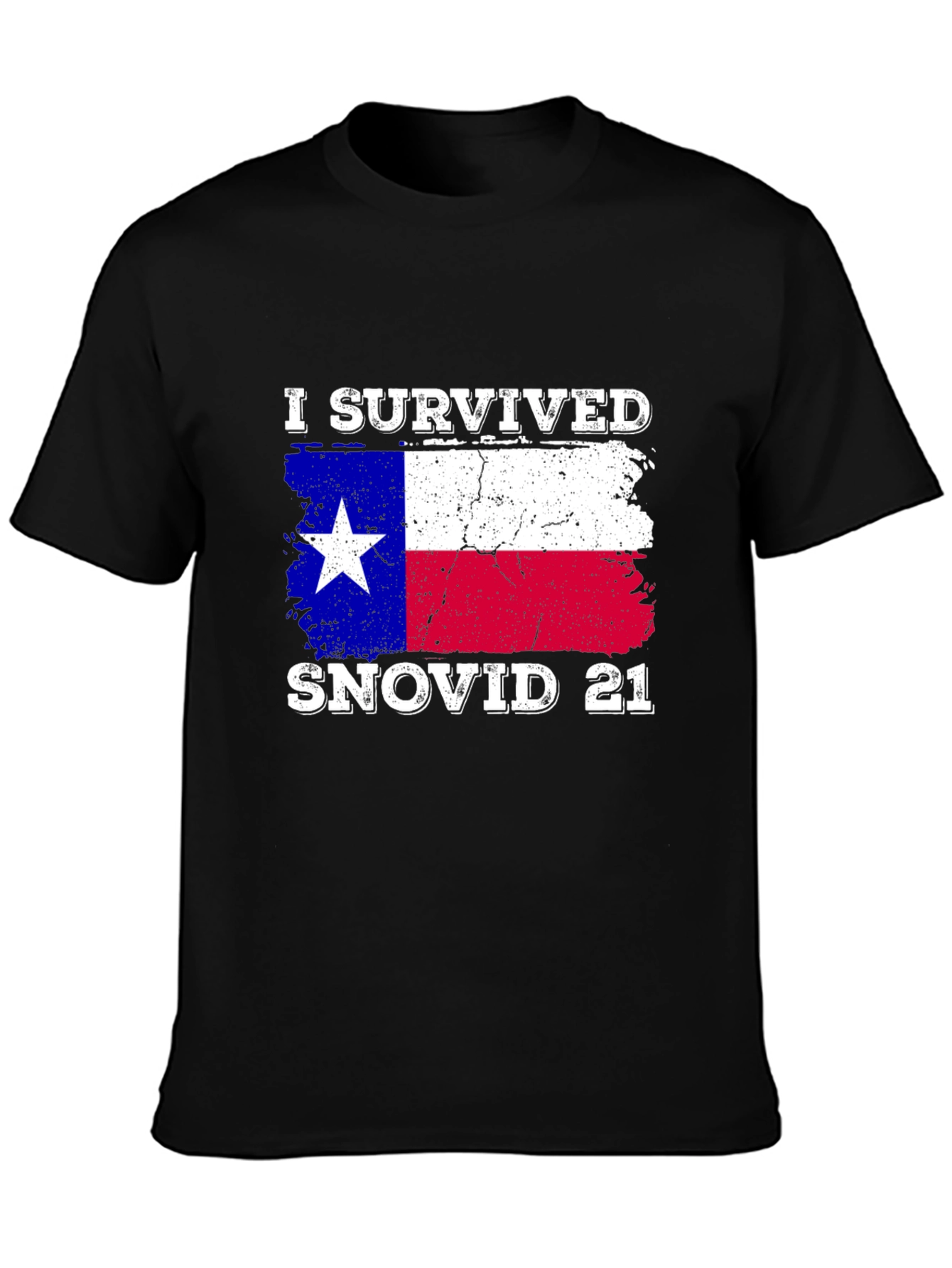I Survived Snovid 21 Texas Flag T-Shirt