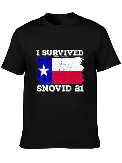 I Survived Snovid 21 Texas Flag T-Shirt