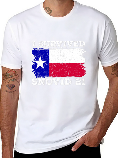 I Survived Snovid 21 Texas Flag T-Shirt