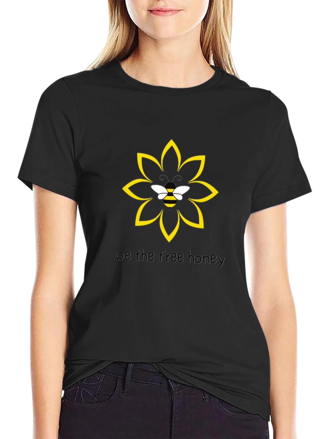 Honey Bee Flower Graphic T-Shirt
