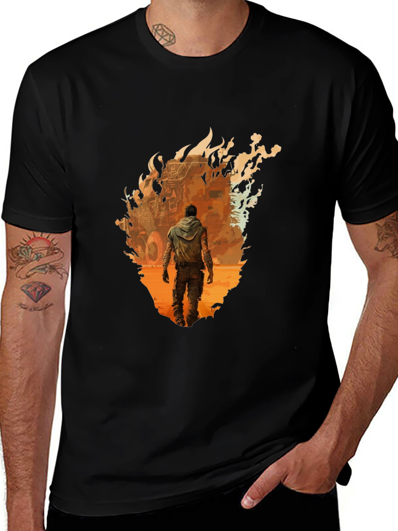 Apocalyptic Survivor Graphic Tee - Black