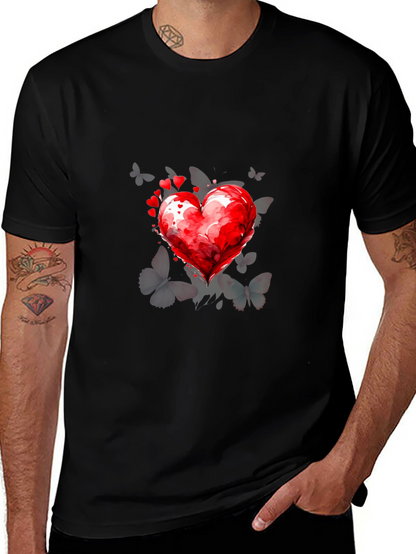 Heart & Butterflies Black T-Shirt
