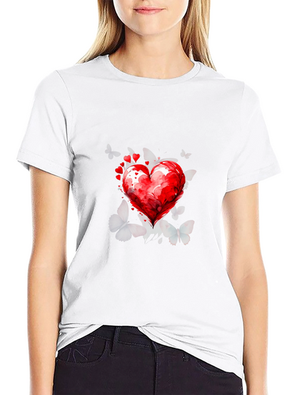 Heart & Butterflies Black T-Shirt