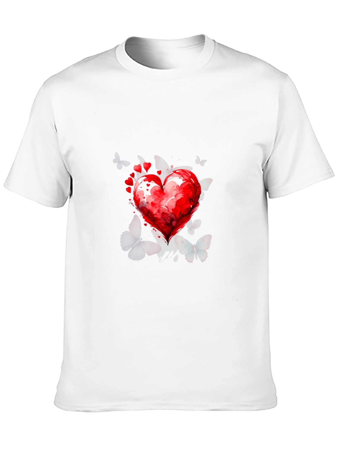 Heart & Butterflies Black T-Shirt