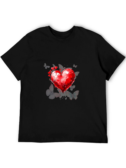 Heart & Butterflies Black T-Shirt