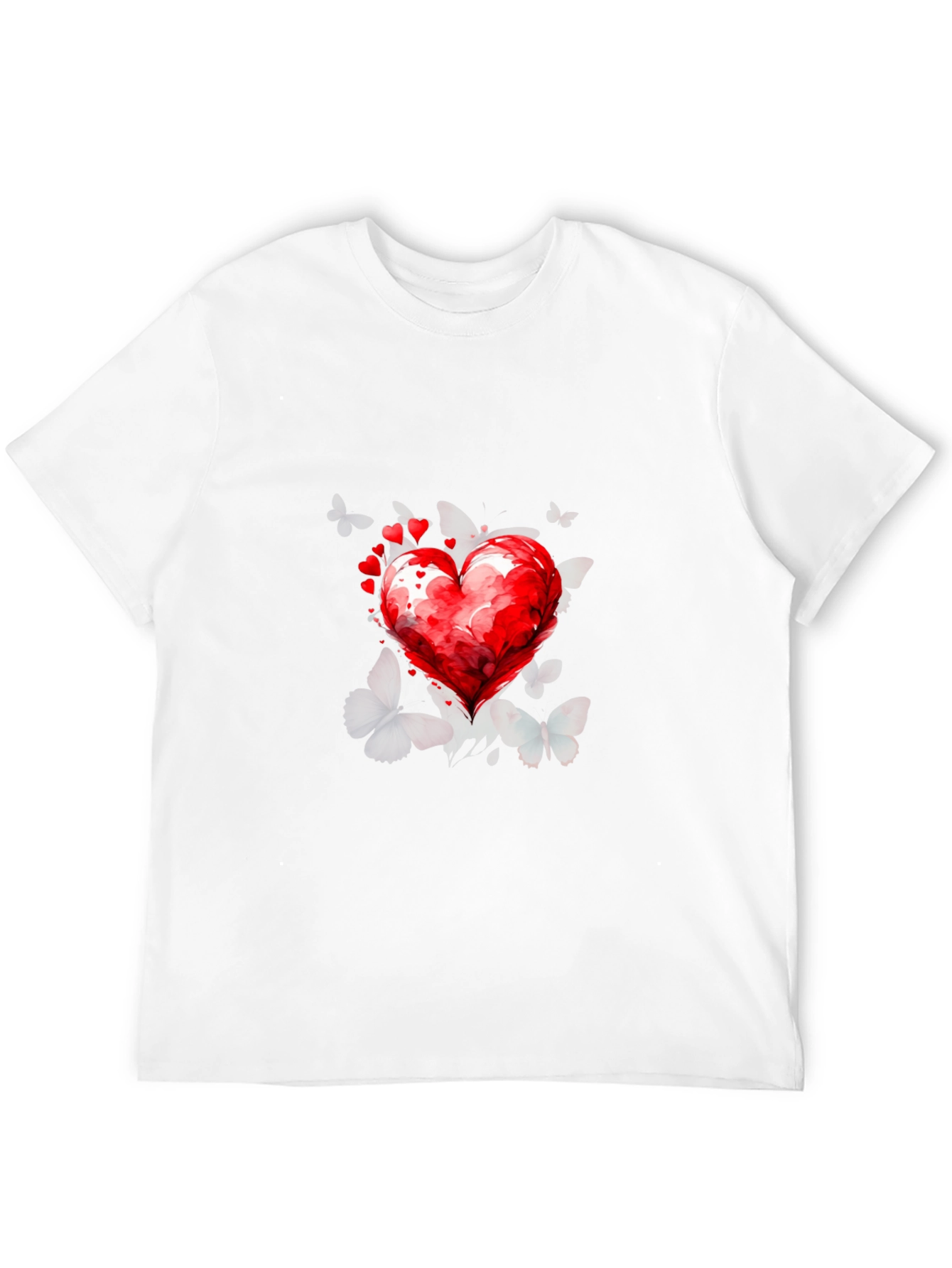 Heart & Butterflies Black T-Shirt