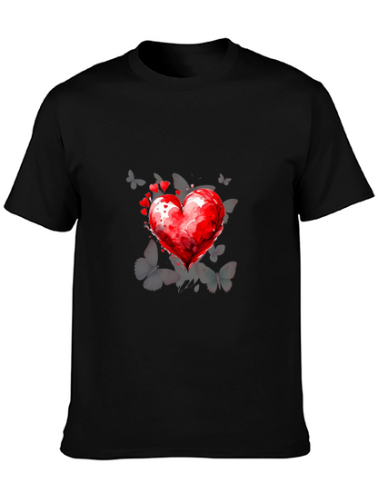 Heart & Butterflies Black T-Shirt