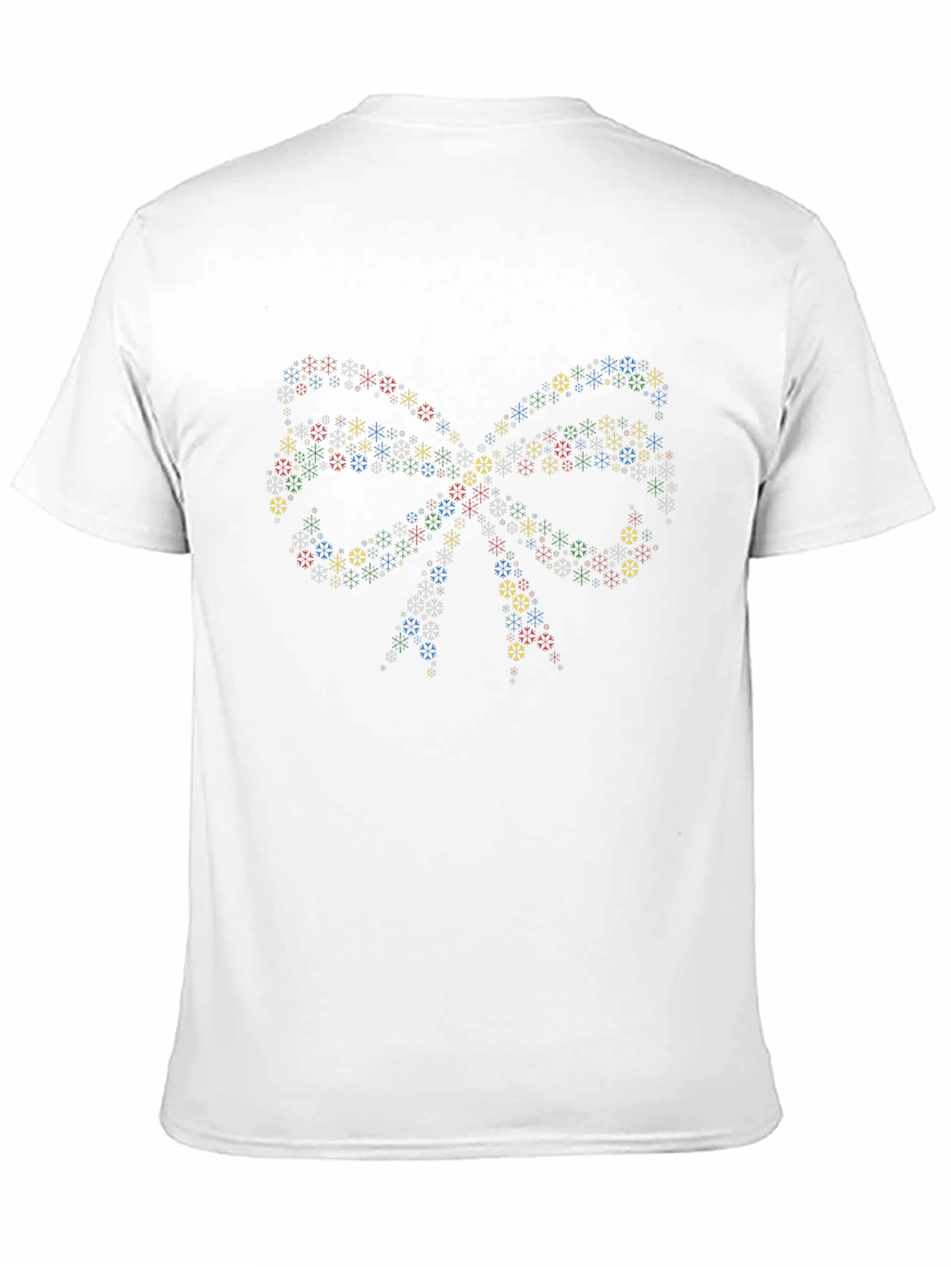 Festive Snowflake Bow Tie Black T-Shirt