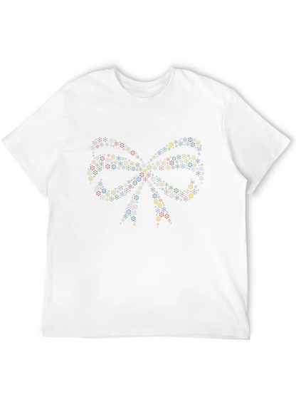 Festive Snowflake Bow Tie Black T-Shirt