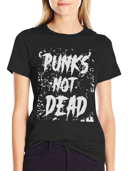 Punks Not Dead Graphic T-Shirt - Black Cotton Tee