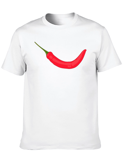 Mens Black T-shirt with Chili Pepper Design