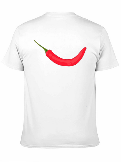 Mens Black T-shirt with Chili Pepper Design