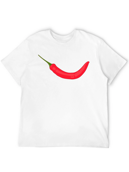 Mens Black T-shirt with Chili Pepper Design