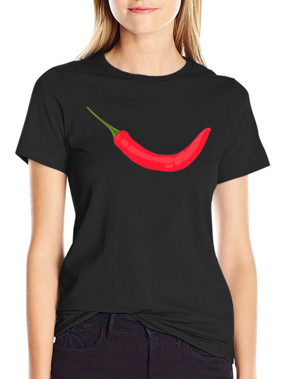 Mens Black T-shirt with Chili Pepper Design