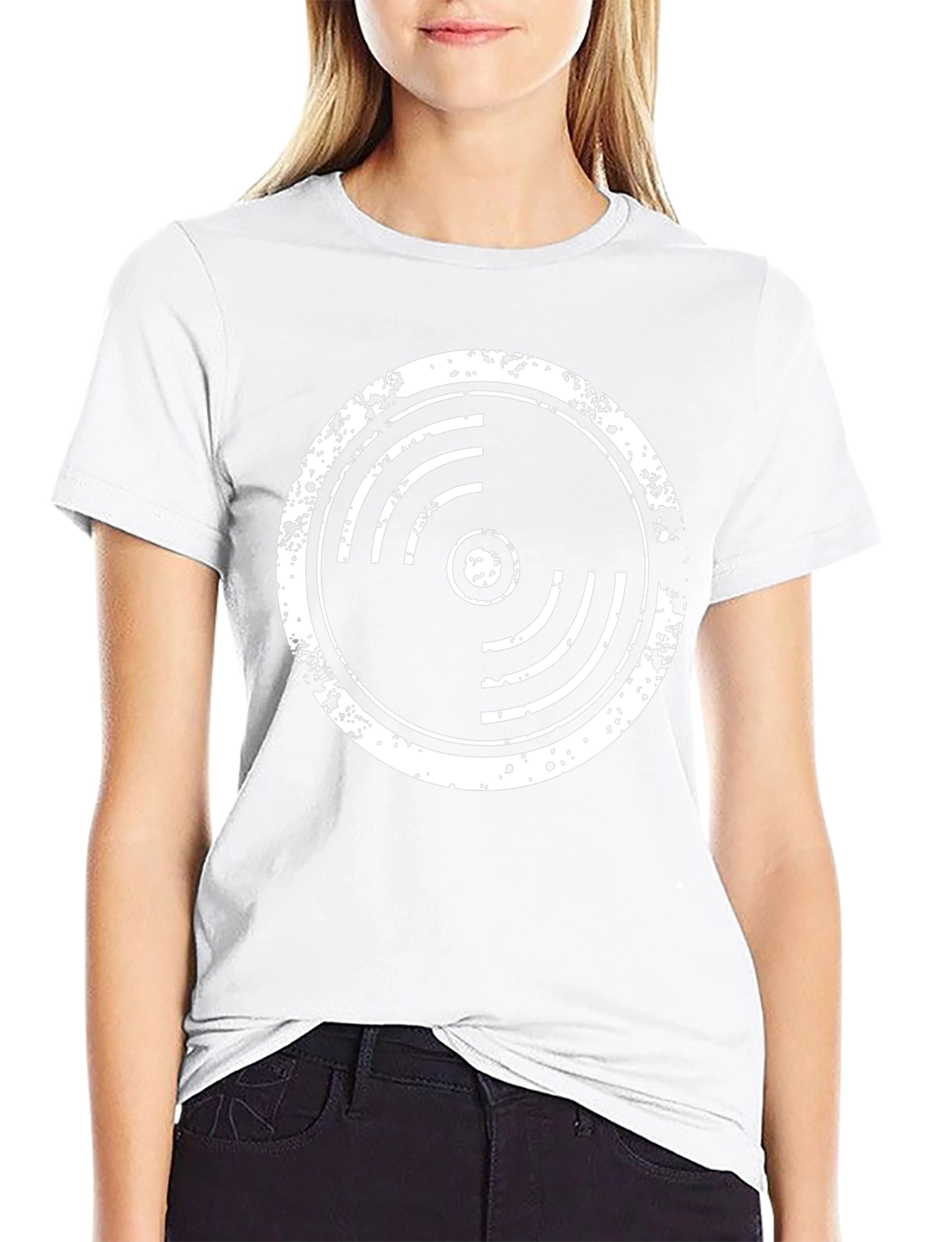Distressed Vinyl Record Graphic T-Shirt
