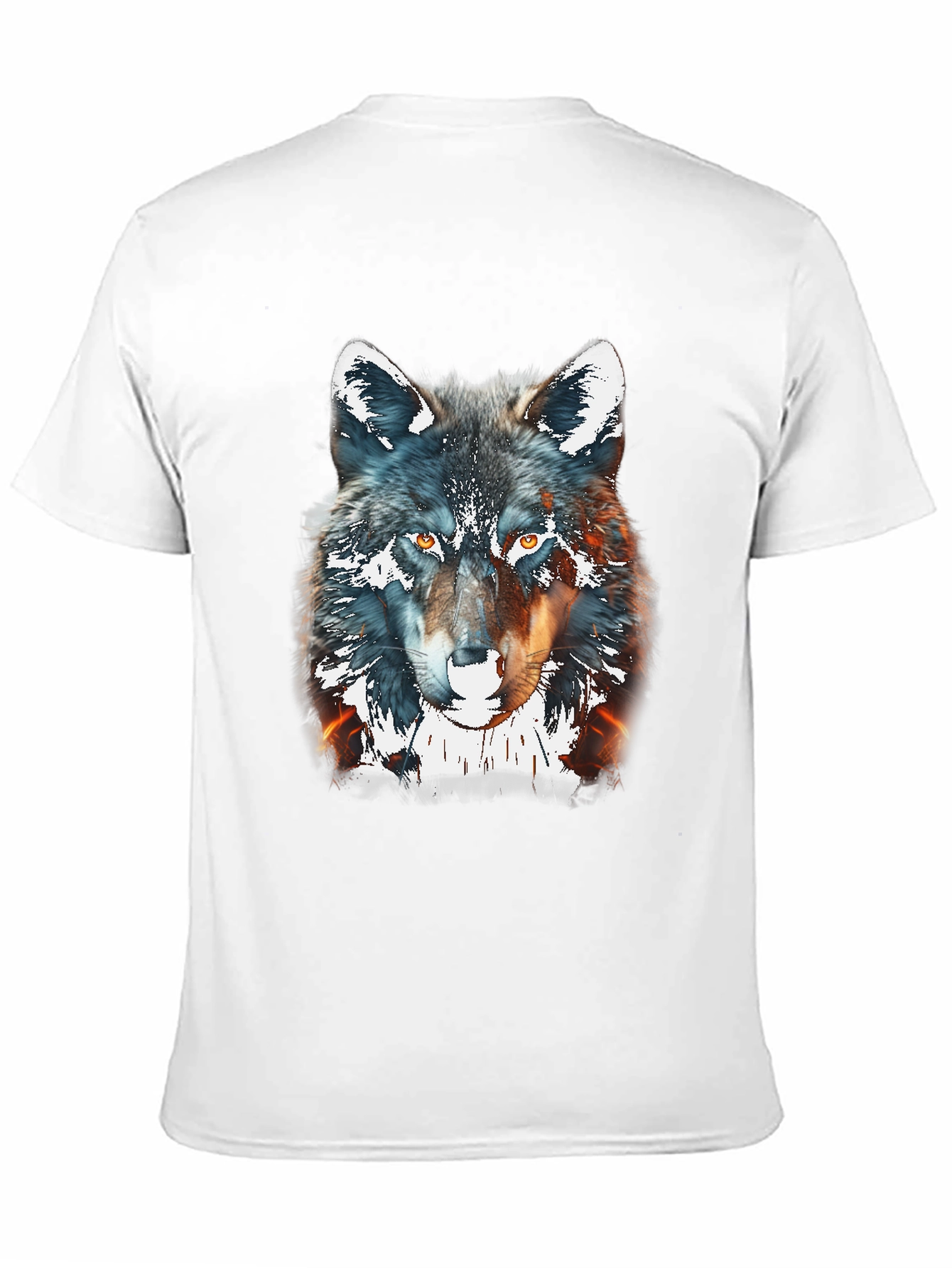 Wolf Graphic Print Tee - Black Cotton Blend