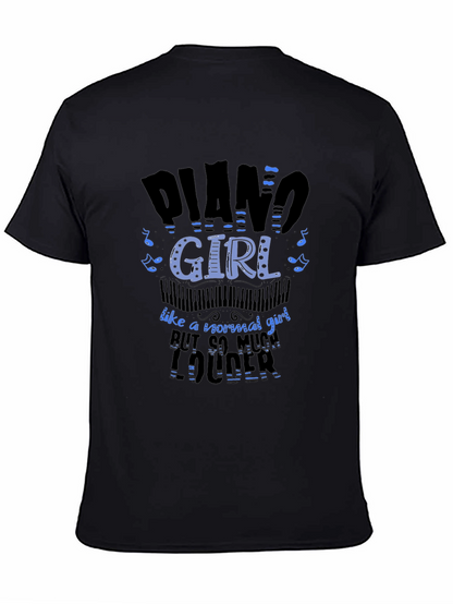 Piano Girl Loud Musician Black T-Shirt