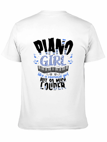 Piano Girl Loud Musician Black T-Shirt