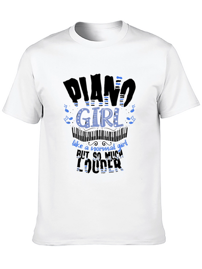 Piano Girl Loud Musician Black T-Shirt