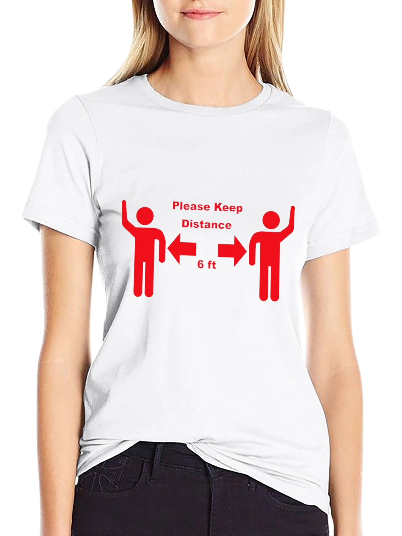 Keep Distance Black Graphic Tee