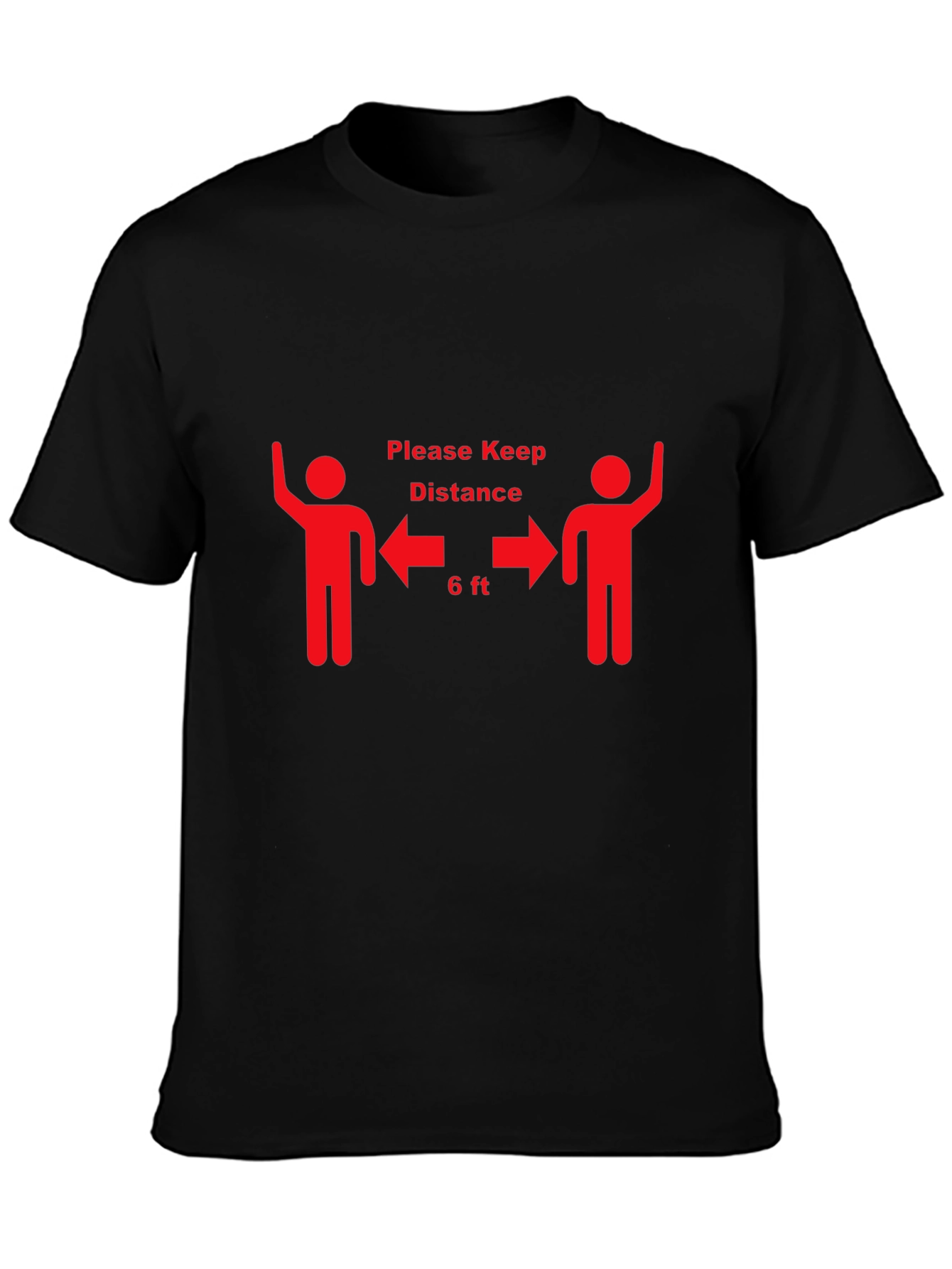 Keep Distance Black Graphic Tee
