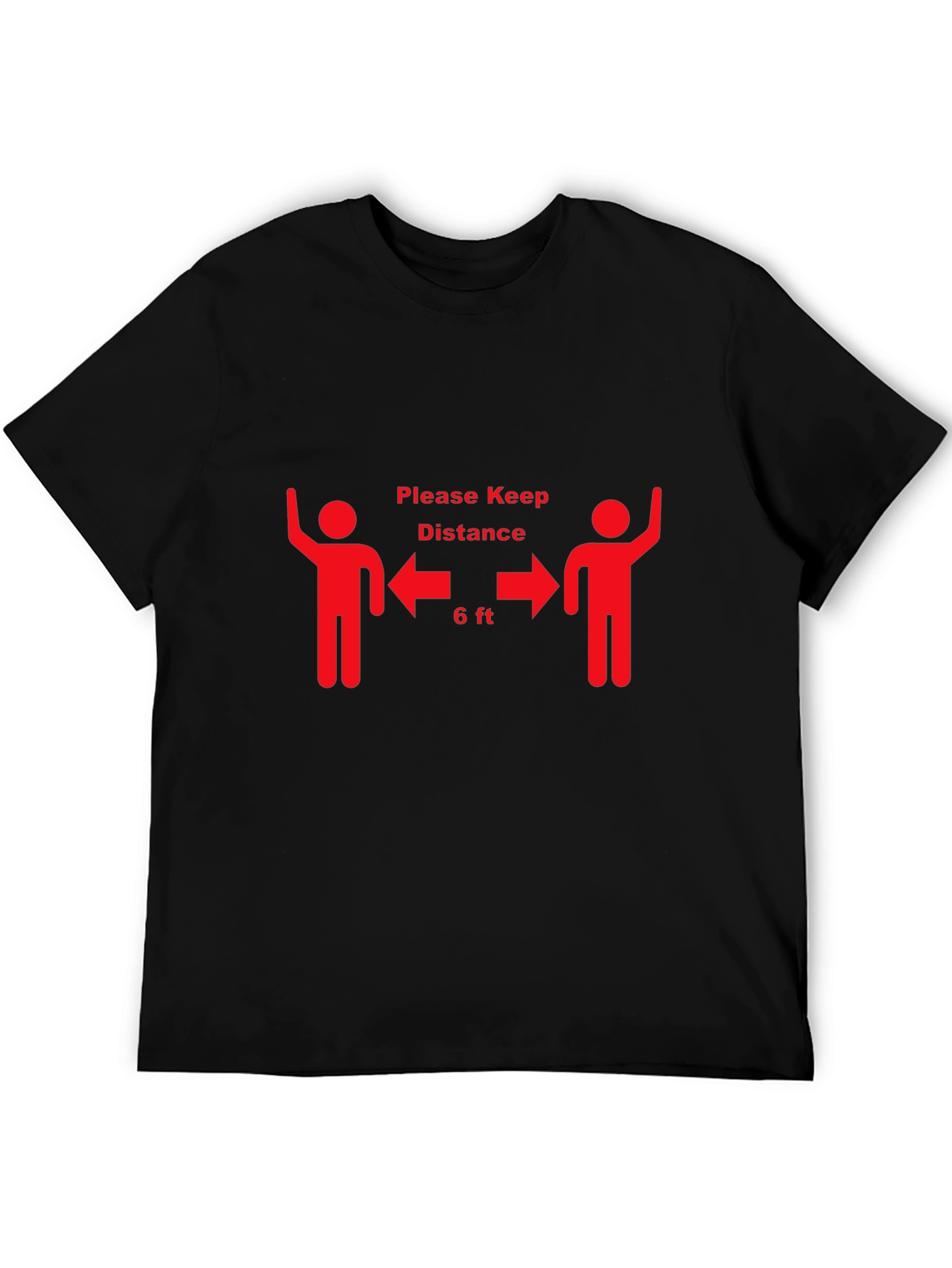Keep Distance Black Graphic Tee