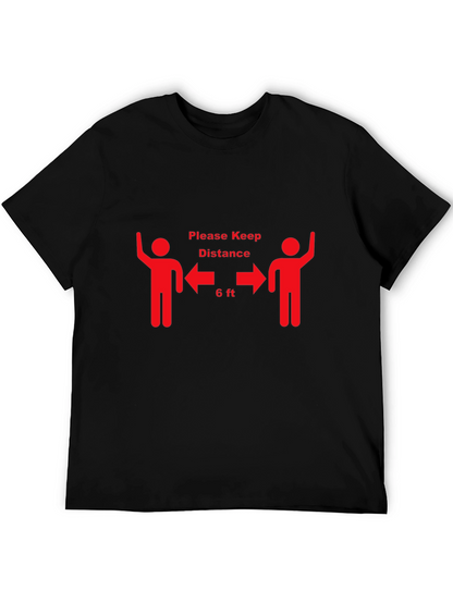 Keep Distance Black Graphic Tee