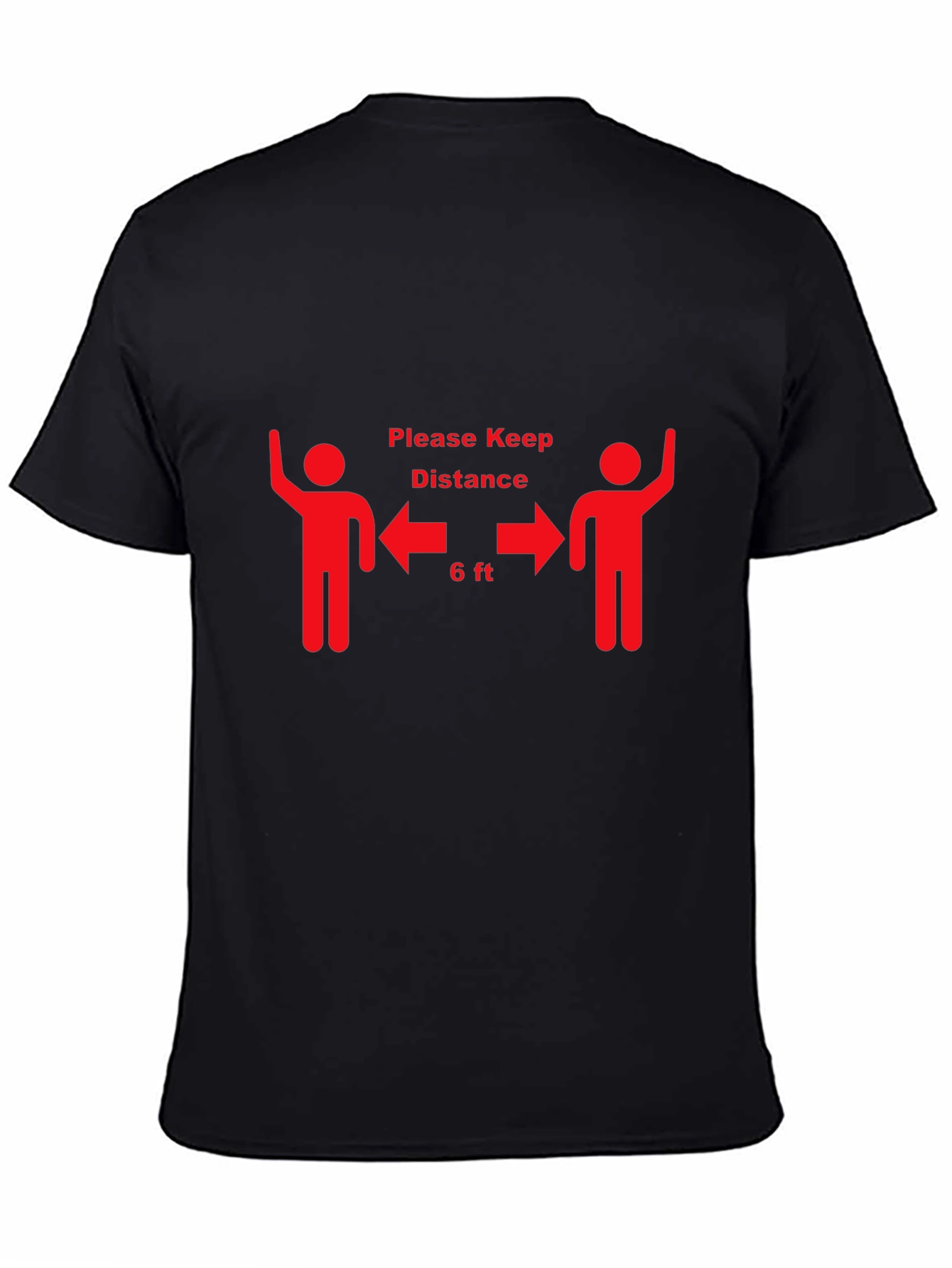 Keep Distance Black Graphic Tee