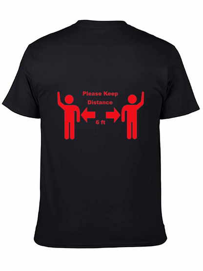Keep Distance Black Graphic Tee