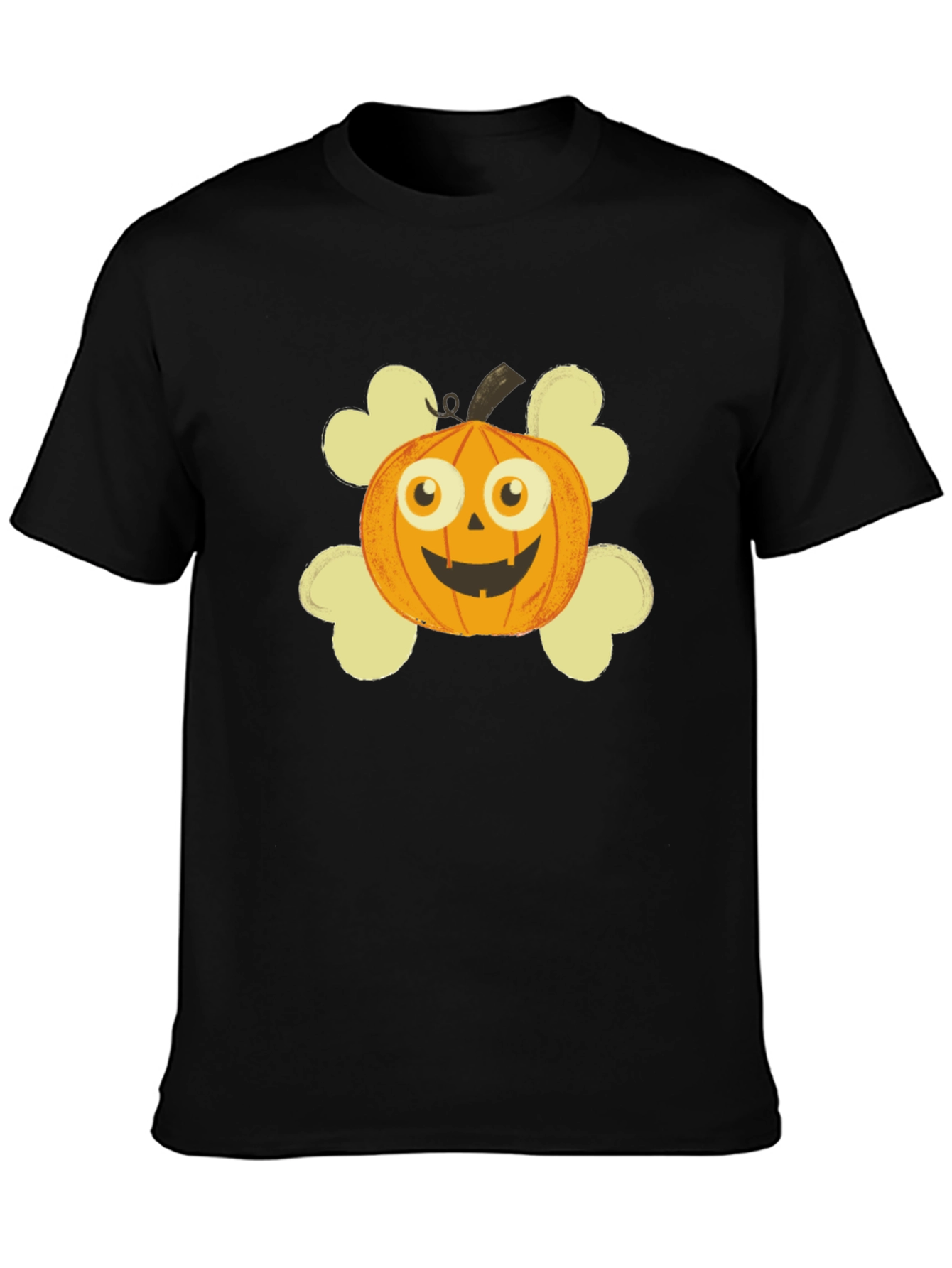 Pumpkin Skull Graphic T-Shirt