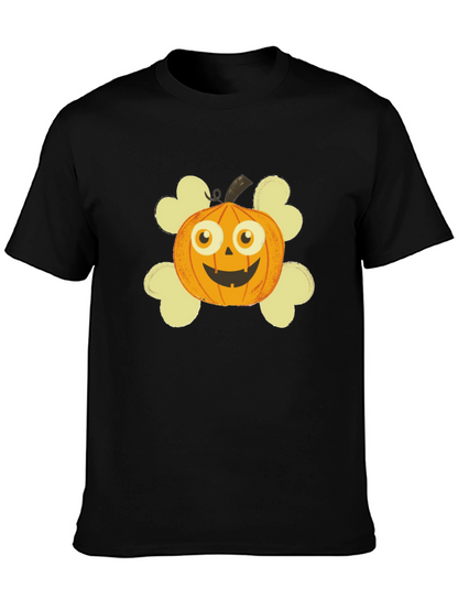 Pumpkin Skull Graphic T-Shirt
