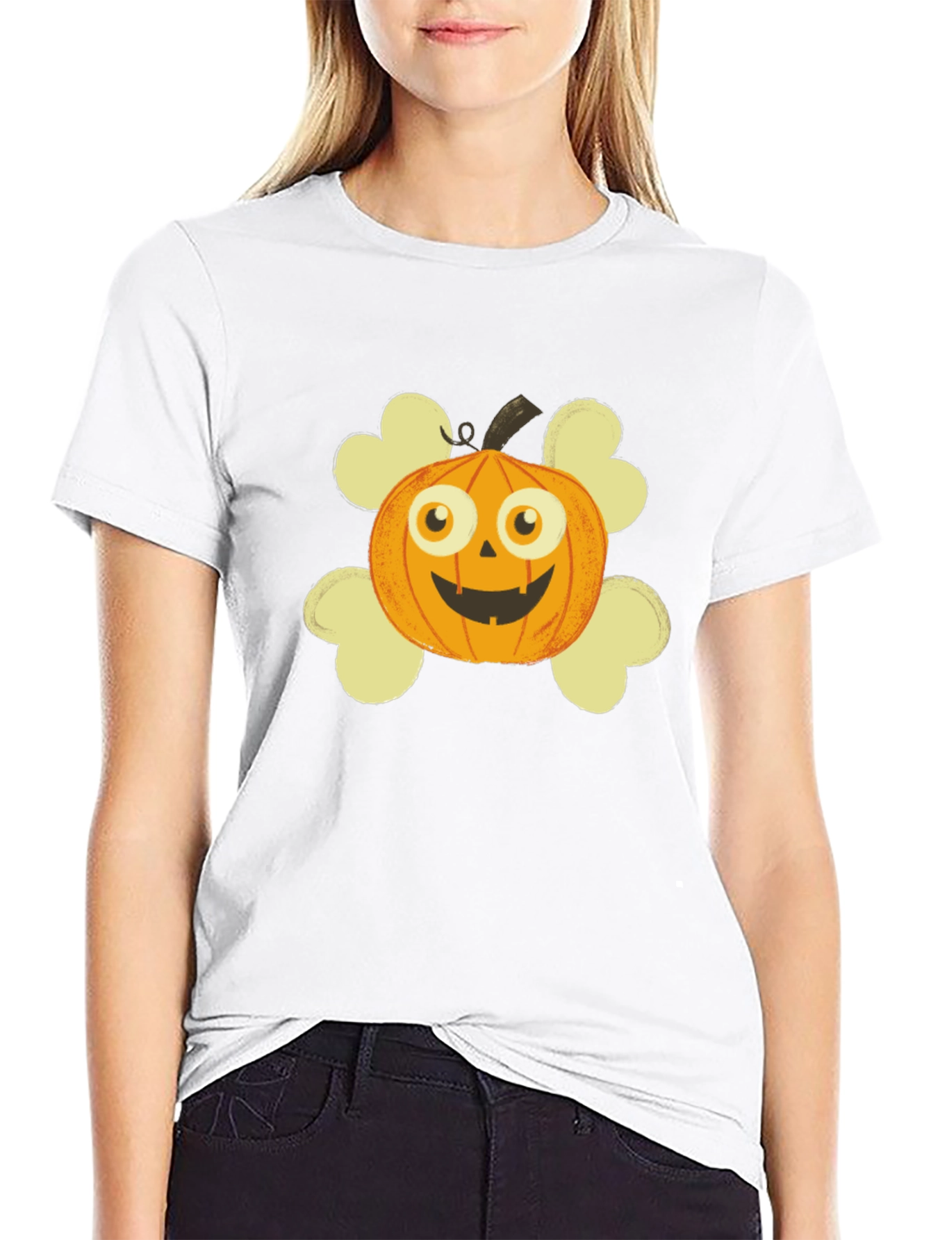 Pumpkin Skull Graphic T-Shirt