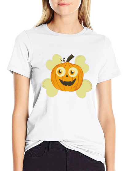 Pumpkin Skull Graphic T-Shirt