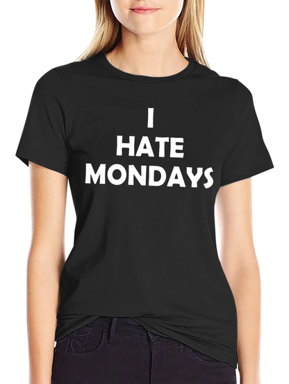 I Hate Mondays Graphic Tee - Black Cotton T-Shirt