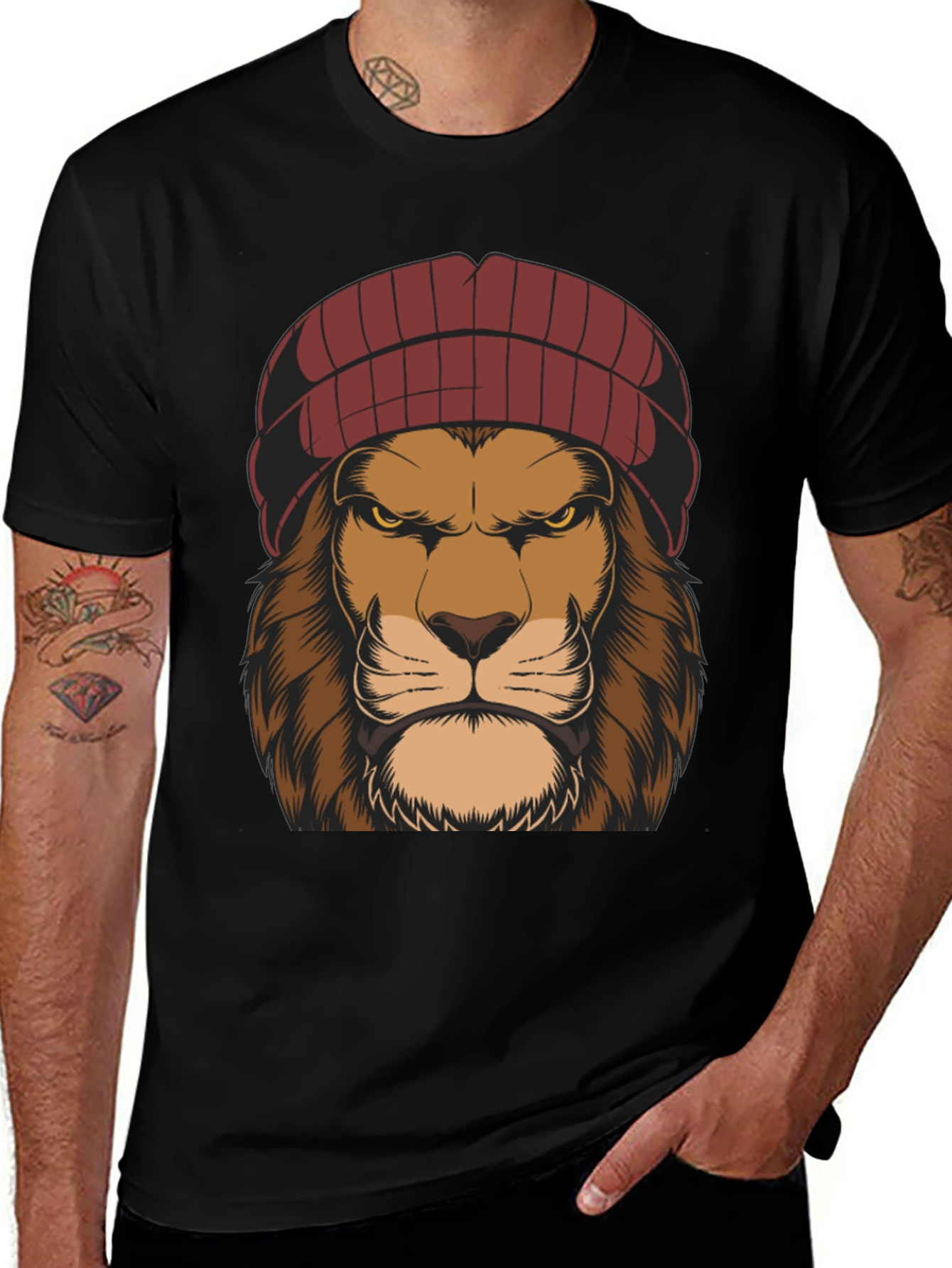 Lion Beanie Graphic Tee